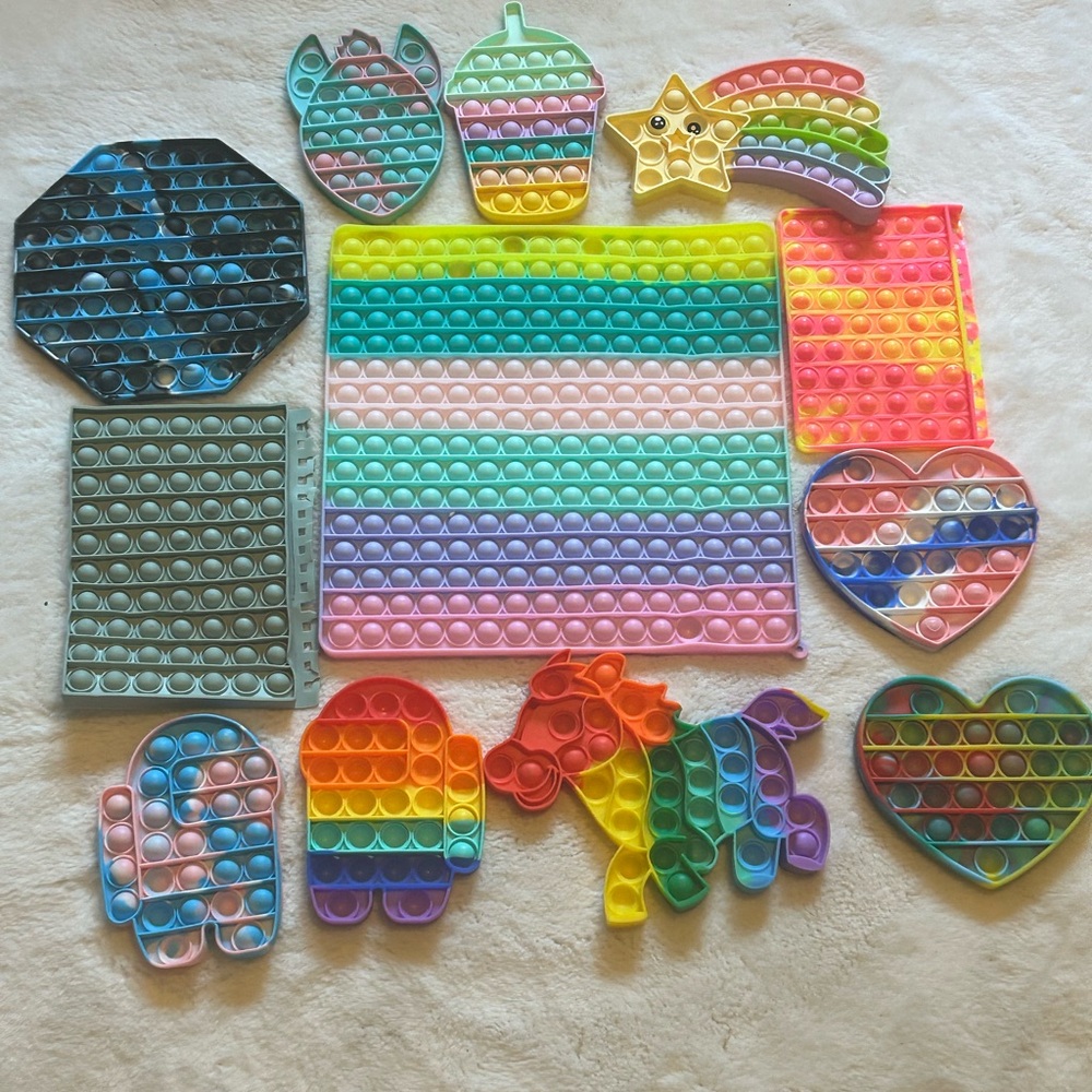 Interactive Blue and Green Learning Pop It Toys